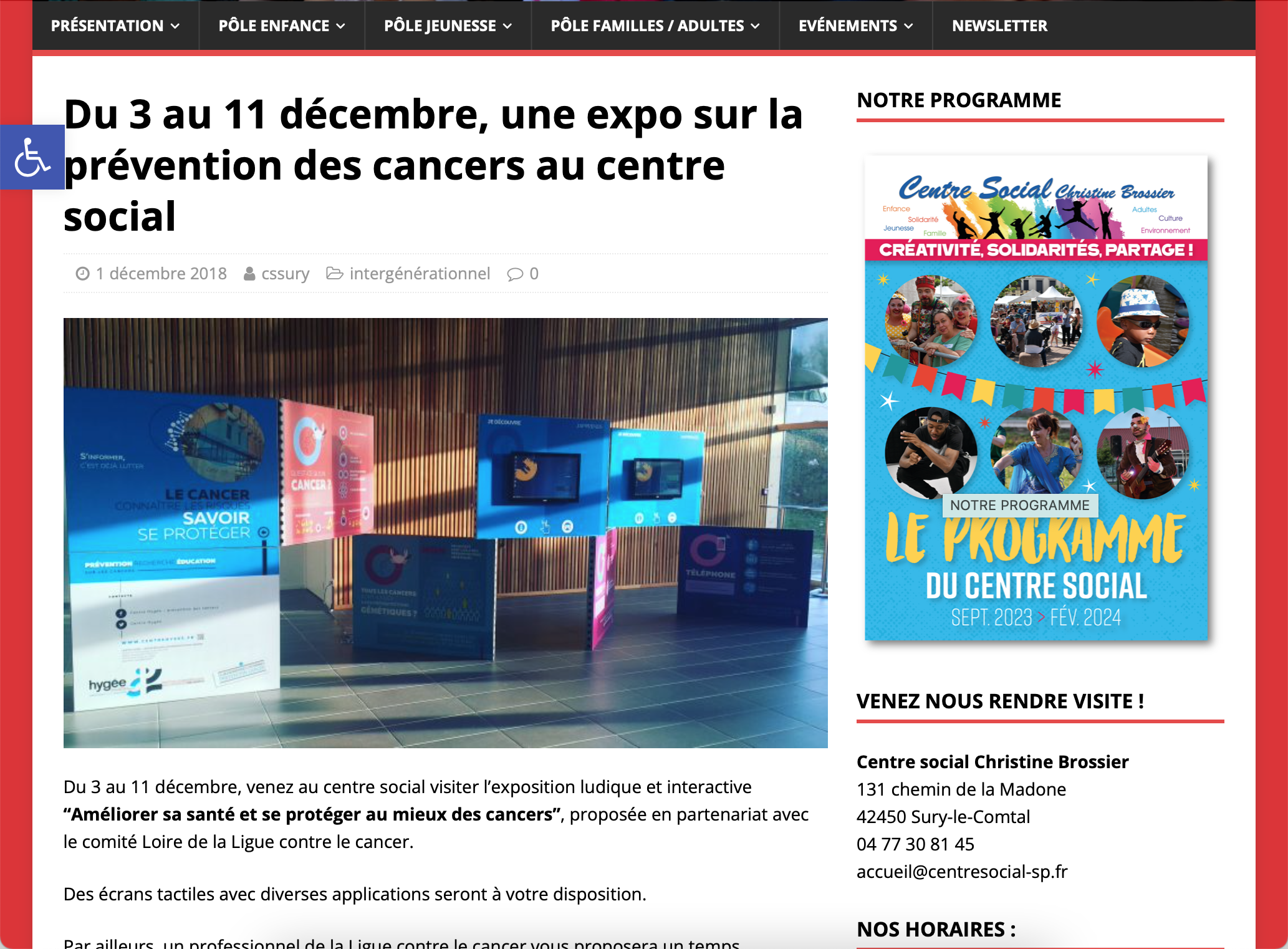 Article du blog du centre social de Sury le Comtal